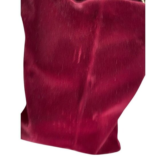 Anya Hindmarch Flocked Crisp Packet Clutch Crossbody Medium Red Burgundy Chain - Picture 4 of 16